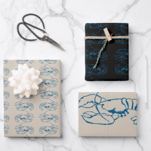 Hoja De Papel De Regalo Línea Azul De Bóster Que Dibuja El Color De La Pla