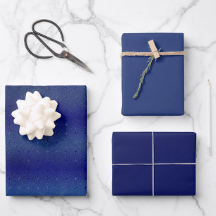 Hoja De Papel De Regalo Línea de Belleza Moteada Azul