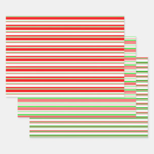 Hoja De Papel De Regalo Líneas de estilo de Navidades de color rojo, blanc