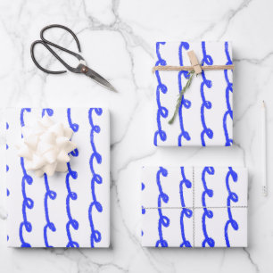 Hoja De Papel De Regalo Líneas de mano de Moda de bucles Inky Líneas de di
