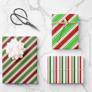 Hoja De Papel De Regalo Líneas temáticas de Navidades de color rojo, blanc