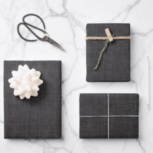Hoja De Papel De Regalo Lino negro