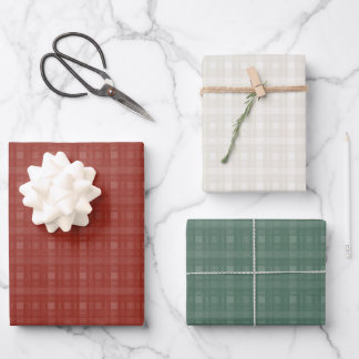 Hoja De Papel De Regalo Lino Vintage de Fiesta Estampado a Mano de Cuadros