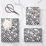 Hoja De Papel De Regalo Lirios En Blanco Y Negro<br><div class="desc">Tamaño: 19" x 29" Nuestro papel de envoltura impreso con gusto viene en un conjunto de tres hojas precortadas convenientemente. Ideal para envolturas de regalo, para fiestas o para hacer que tu próximo proyecto creativo de manufactura de bricolaje realmente destaque! Estas envolturas planas son mejores que los rollos tradicionales de...</div>