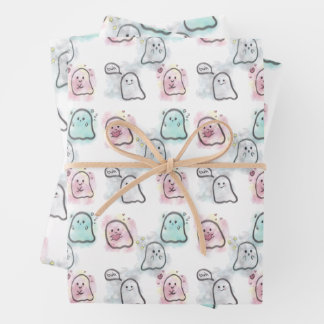 Hoja De Papel De Regalo Little ghost party 
