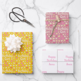 Hoja De Papel De Regalo Little Girl Birthday 