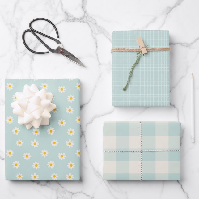 Hoja De Papel De Regalo Little One Collection - soft teal (Anverso)