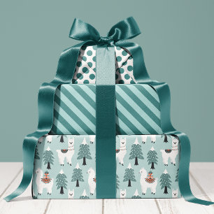 Hoja De Papel De Regalo Llama Lindo Fiesta de Navidad