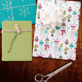 Hoja De Papel De Regalo Llama tiene fúnebre festividad de algunos Navidade
