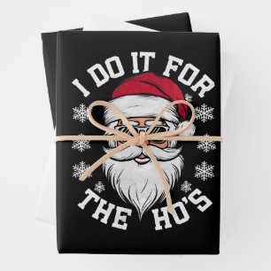 Hoja De Papel De Regalo Lo Hago Por Las Perlas Funny Santa Feo Navidad