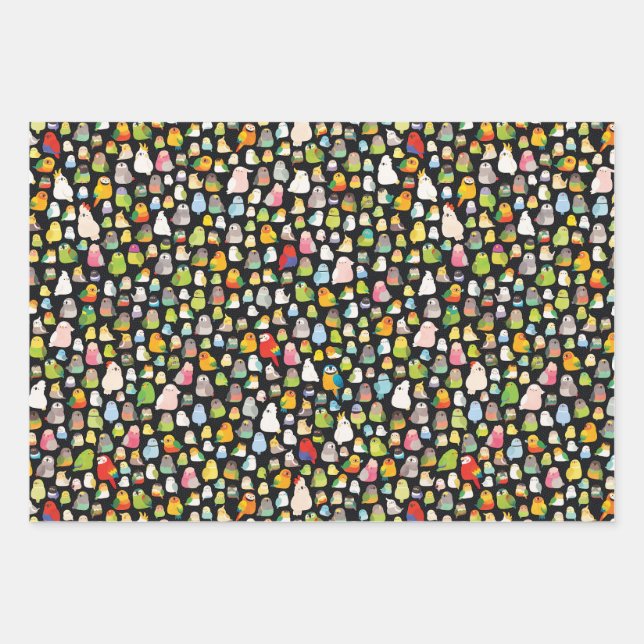 Hoja De Papel De Regalo Loafs de pájaro (negro) (Anverso)