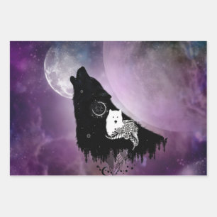 Hoja De Papel De Regalo Lobos alucinantes