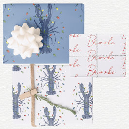Hoja De Papel De Regalo Lobster Christmas