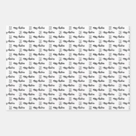 Hoja De Papel De Regalo Logotipo de empresa Feliz Navidad Escritura en neg