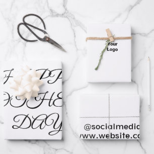 Hoja De Papel De Regalo Logotipo personalizado simple minimalista elegante