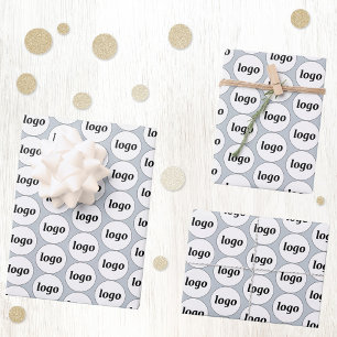 Hoja De Papel De Regalo Logotipo simple Patrón comercial Polvo Azul