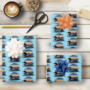 Hoja De Papel De Regalo Loon Sunset Blue