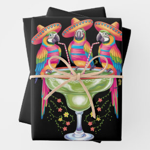 Hoja De Papel De Regalo Loro Cinco De Mayo Divertido Bebiendo Fiesta Mexic