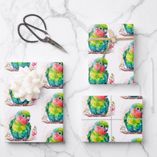 Hoja De Papel De Regalo Loro verde - Ave bebé
