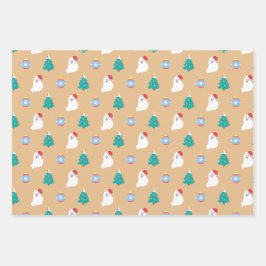 Hoja De Papel De Regalo Los adorables Navidades del perro spitz japonés