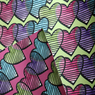 Hoja De Papel De Regalo Los amantes del corazón adorables el día de San Va