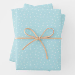Hoja De Papel De Regalo Los copos de nieve en Aqua Retro inspirados