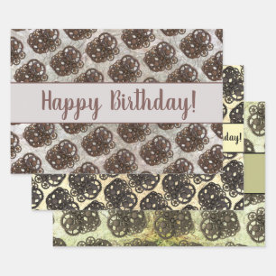 Hoja De Papel De Regalo Los Engranajes Rústicos Prometen Steampunk En La 