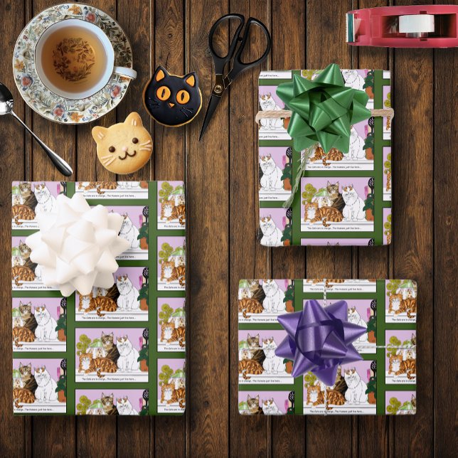 Hoja De Papel De Regalo Los gatos están a cargo (Subido por el creador)