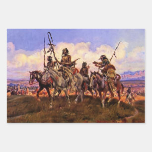Hoja De Papel De Regalo “Los hombres lobo” de Charles M Russell
