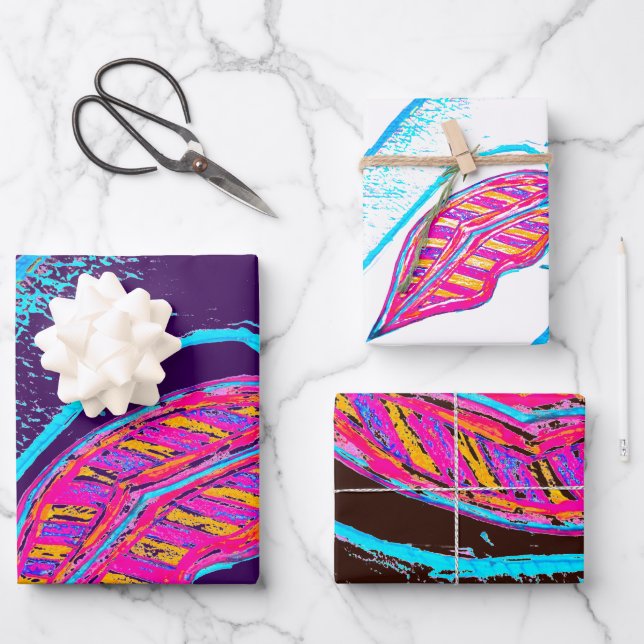 Hoja De Papel De Regalo Los labios rosados y una palabra baloon o lengua (Anverso)