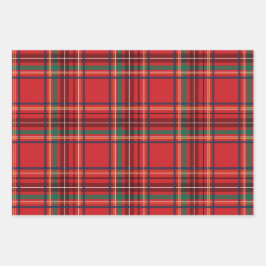 Hoja De Papel De Regalo Los Navidades de colores vivos y vivos rojos adorn