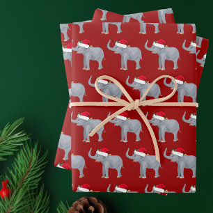 Hoja De Papel De Regalo Los Navidades elefantes hijos