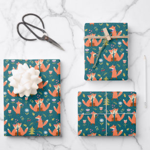 Hoja De Papel De Regalo Los niños adoran los zorros de los bosques