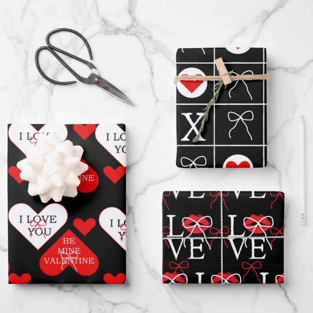 Hoja De Papel De Regalo Love For Valentine's Day  (Anverso)