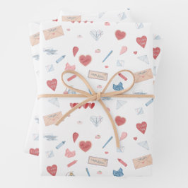 Hoja De Papel De Regalo Love Letters Valentine Stationery Valetines Day