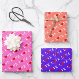 Hoja De Papel De Regalo LOVE Naranja Lavender rosa