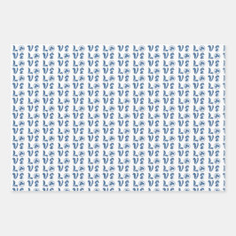 Hoja De Papel De Regalo Love Shamrock Plaid Blue Black Classic Pattern