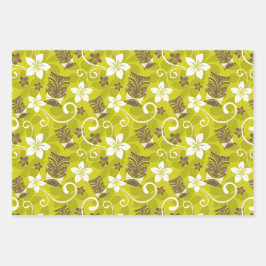 HOJA DE PAPEL DE REGALO LUAU TIKI PATTERN