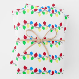 Hoja De Papel De Regalo Luces de cadena de Navidades festivos