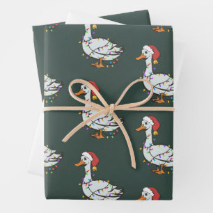 Hoja De Papel De Regalo Luces de Navidad de Pato Divertido Ganso Tonto Luc