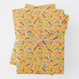 Hoja De Papel De Regalo Luces de pesca en amarillo