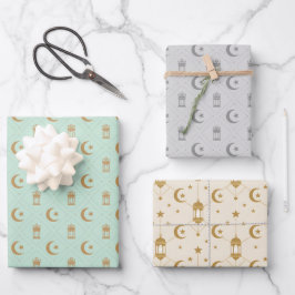 Hoja De Papel De Regalo  Luces y medialunas de Eid o Ramadán sin fisuras 