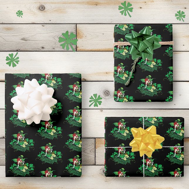Hoja De Papel De Regalo Luck Irish Fairy Green (Subido por el creador)