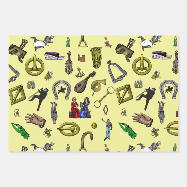 Hoja De Papel De Regalo Lugares medievales, ingeniería y plantas (Anverso)