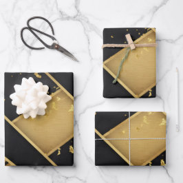 Hoja De Papel De Regalo Lujo Negro Mate Negro Premium