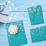 Hoja De Papel De Regalo Lujoso purpurina verde azulado verde diamantes<br><div class="desc">Papel de envoltura para niñas y de moda para cumpleaños,  ducha de novia o ducha de bebé. Moderno purpurina verde azulado de color verde marino decorado con diamantes falsos.</div>