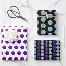 Hoja De Papel De Regalo Lujosos lunares brillantes púrpura azul verdoso fe