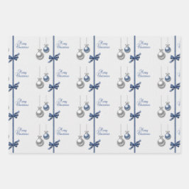 Hoja De Papel De Regalo Luminosas y elegantes bolas de Navidad