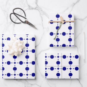 Hoja De Papel De Regalo Lunares Azules de Marinería, Patrón de Lunares, Pu