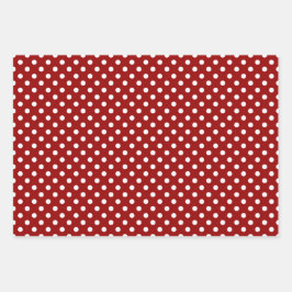 Hoja De Papel De Regalo Lunares Blancos Rayas Rojas